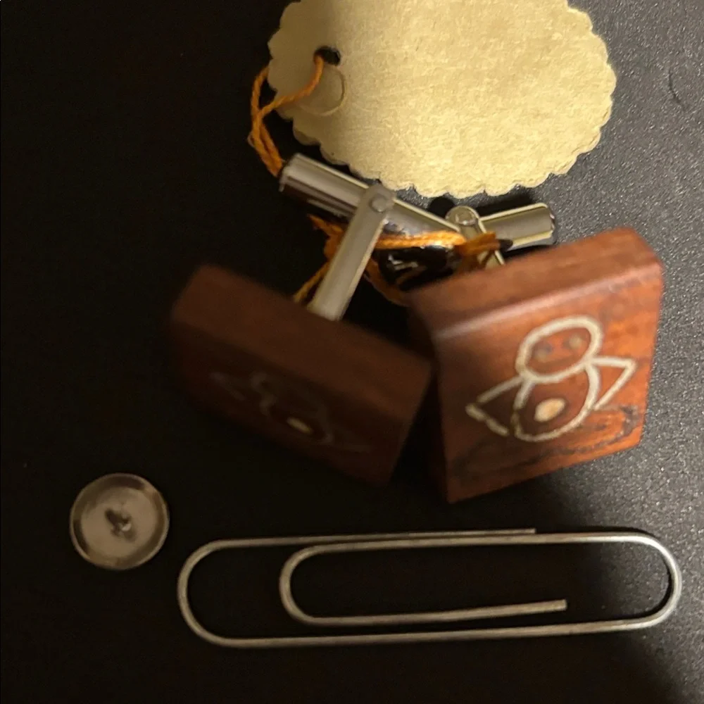 Wooden Cufflinks- great gift playful